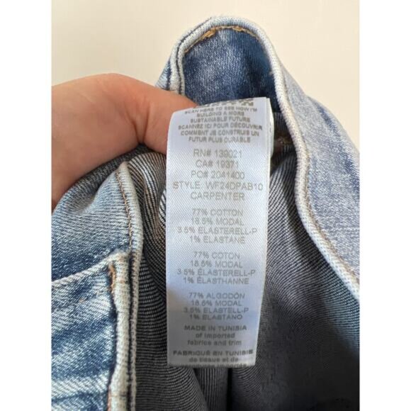 NEW Frame Modern Pocket Utility Pocket High-Rise Denim Jean Carpenter Size: 26 - Picture 6 of 7